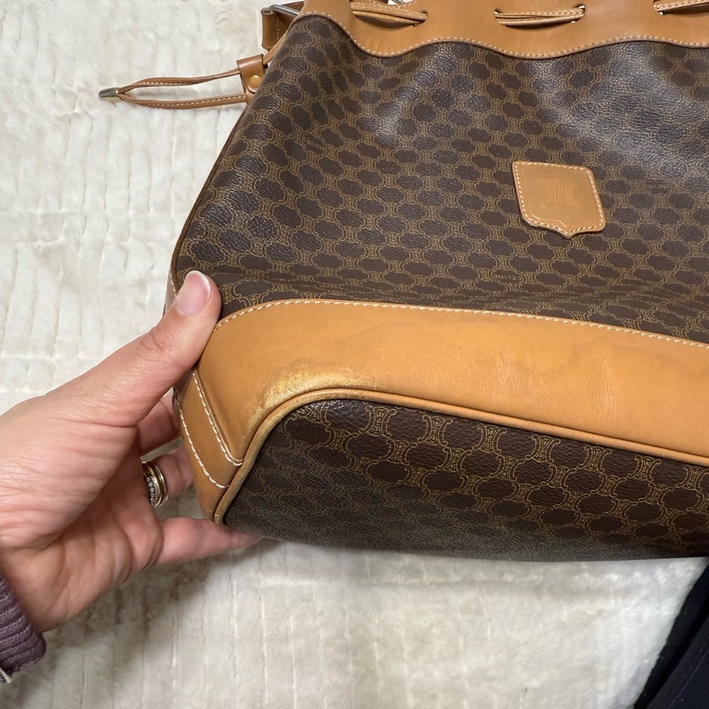 Celine vintage Brown Leather Bucket Bag - Picture 11 of 13